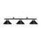 RAM Game Room Traditional Style 54" 3-Light Billiard Pendant Light - Matte Black, St